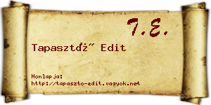 Tapasztó Edit névjegykártya